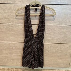 Brandy Melville Patterned Halter Romper!